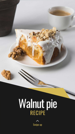 Sweet Nut Pie recipe Instagram Story Design Template