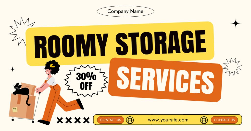 Storage Services with Offer of Discount Facebook AD Modelo de Design