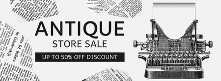 Authentic Typewriter At Reduced Price Offer Facebook cover Design Template