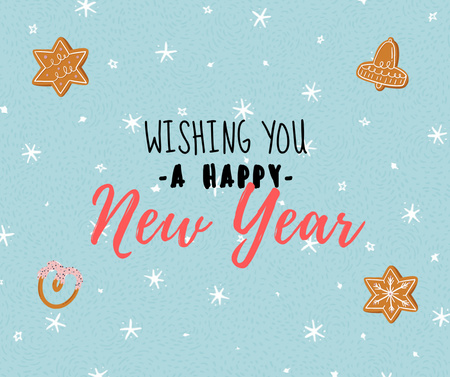 Template di design Best Wishes for New Year Facebook