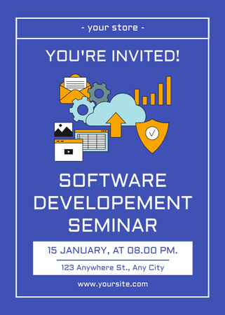 Modèle de visuel Announcement of Software Development Seminar - Invitation