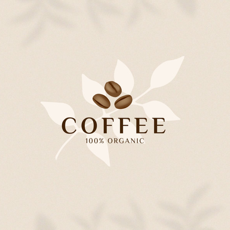 Exquisite Flavors Of Organic Coffee Logo 1080x1080px Πρότυπο σχεδίασης