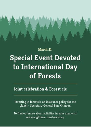 International Day Of Forests Event Announcement In Green 