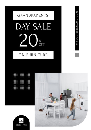 Discount on Modern Furniture for Grandparents' Day Poster tervezősablon