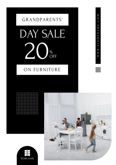 Discount on Modern Furniture for Grandparents' Day Poster Πρότυπο σχεδίασης