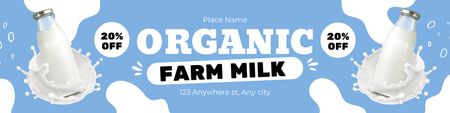 Organik Çiftlik Sütünde İndirim Twitter Tasarım Şablonu