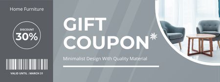 Minimalist Furniture of Quality Materials Grey Coupon Design Template