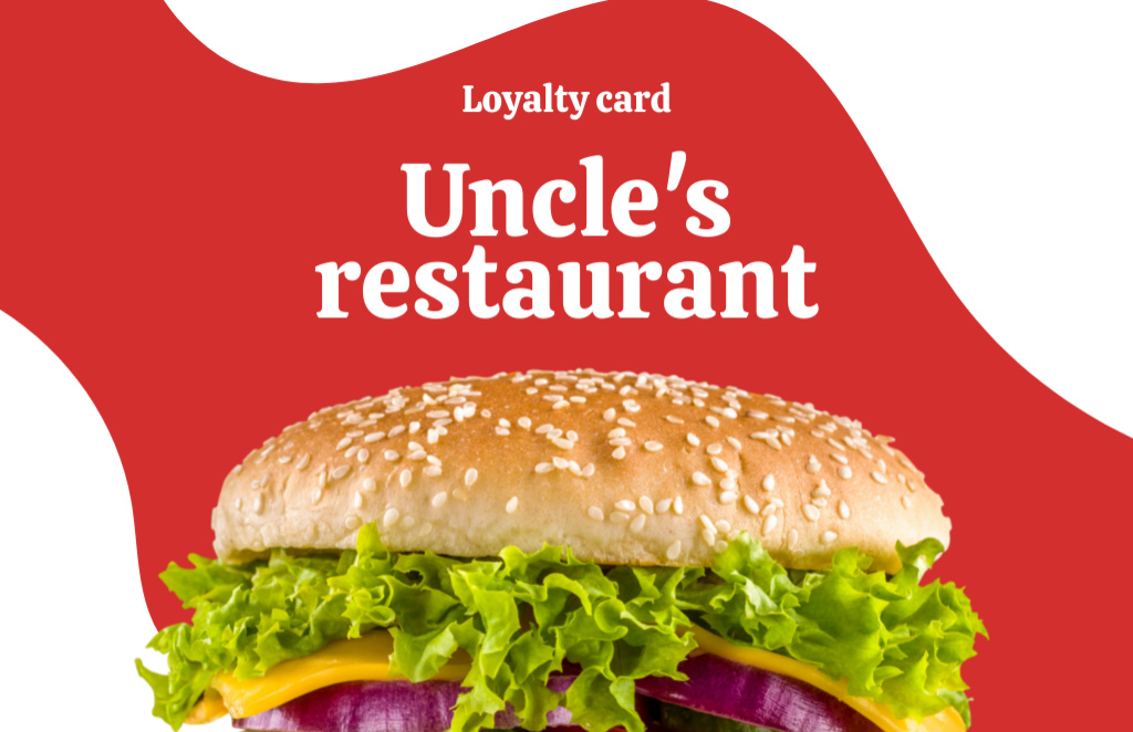 Restaurant Loyalty Discount Offer Business Card 85x55mm Tasarım Şablonu