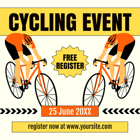 Platilla de diseño Register Free for Cycling Event Instagram AD