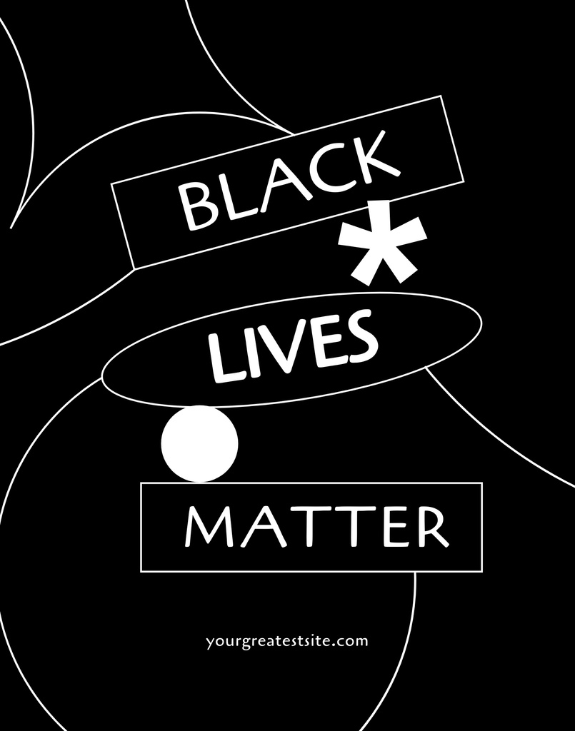 Black Lives Matter Slogan of Anti-Racist Movement Poster 22x28in – шаблон для дизайну