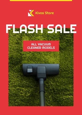 Ontwerpsjabloon van Flayer van Flash Sale Vacuum Cleaner on Carpet