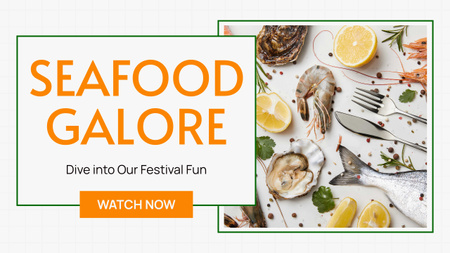 Fresh Seafood Galore Offer Youtube Thumbnail Design Template