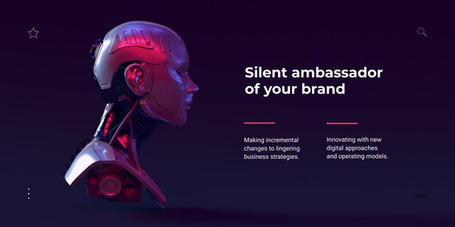 Designvorlage Innovation Ad with Modern Robot für Twitter