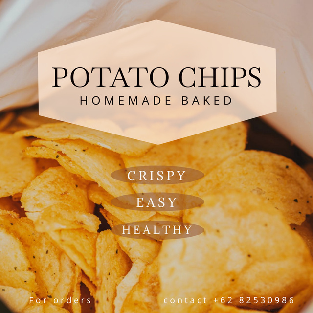Ontwerpsjabloon van Instagram van Potato Chips Sale Offer 