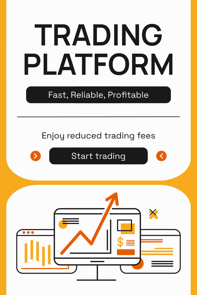 Start of Stock Trading on Special Platform Pinterest Design Template