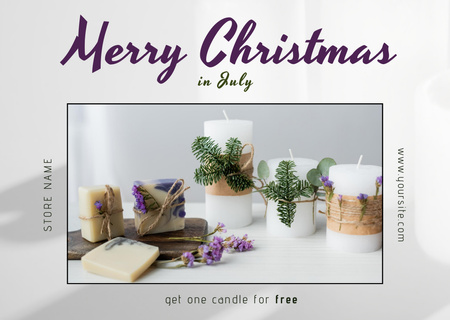 Christmas in July Ad for Holiday Decor Card Design Template