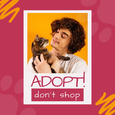 Lemmikkieläinten adoption motivaatio Instagram Design Template