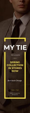 Men's Fashion Tie Spring Collection Offer Skyscraper Design Template