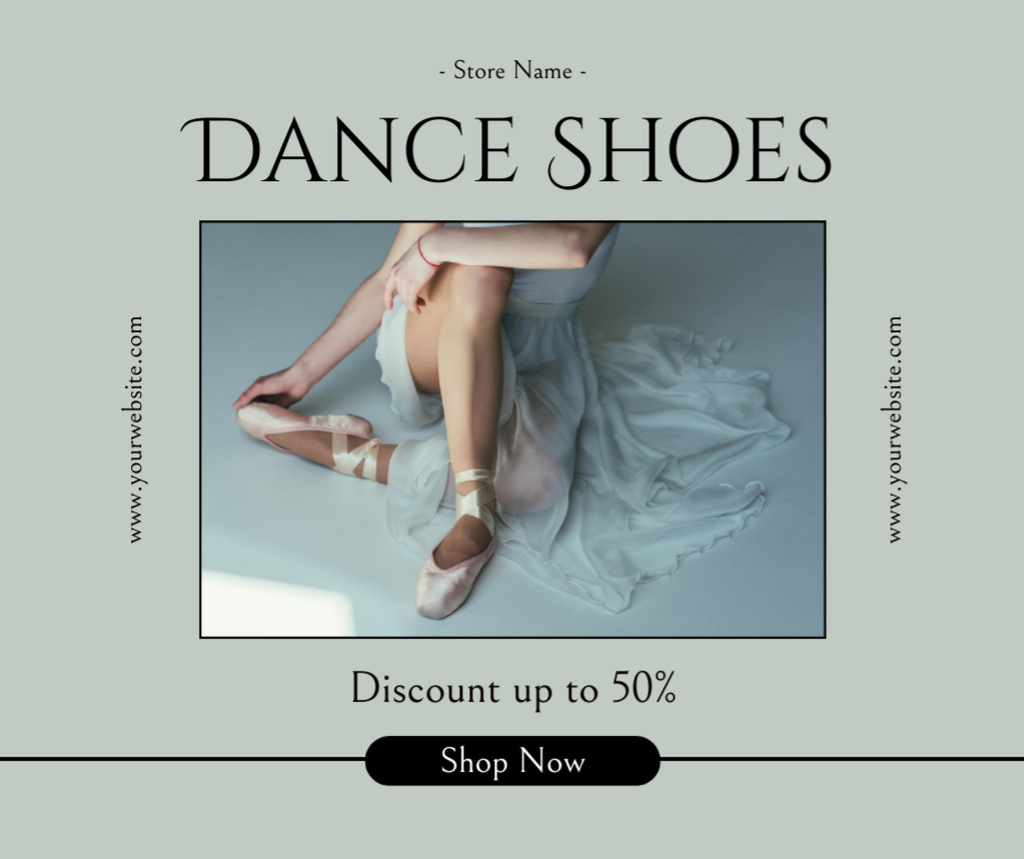 Ballet Dance Shoes with Discount Facebookデザインテンプレート