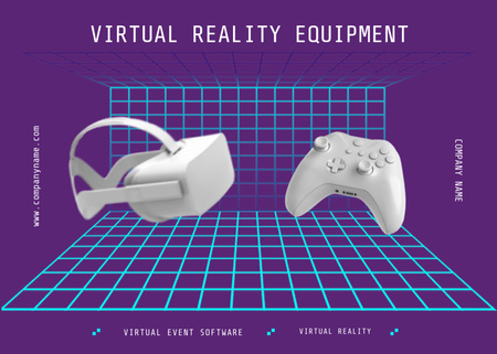 VR Equipment Sale Offer on Purple Postcard 5x7in tervezősablon