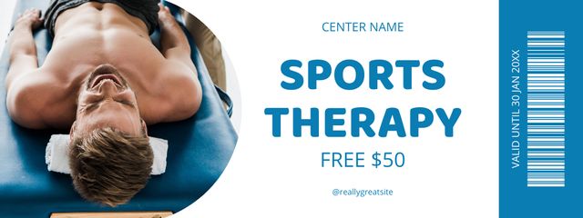 Sports Massage Therapy Course Offer Coupon Šablona návrhu