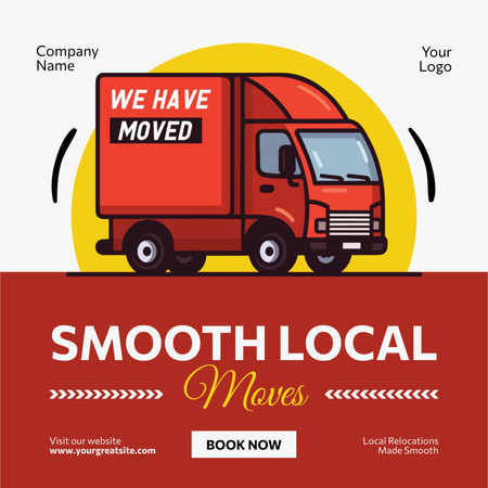 Offer of Smooth Moving Services with Truck Instagram AD Design Template