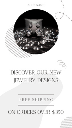 Brincos de diamante de luxo Instagram Story Modelo de Design