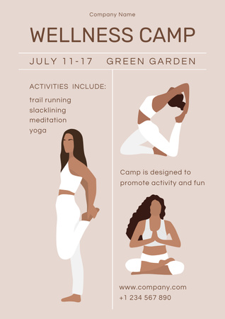 Wellness Camp yoga Poster Design Template