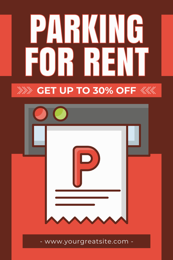Designvorlage Offer Reduced Price for Parking Rental für Pinterest