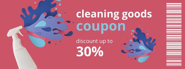 Cleaning Goods Discount Pink Coupon Πρότυπο σχεδίασης