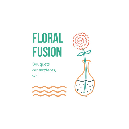 Mainos kukkapalveluista kukka maljakossa Animated Logo Design Template