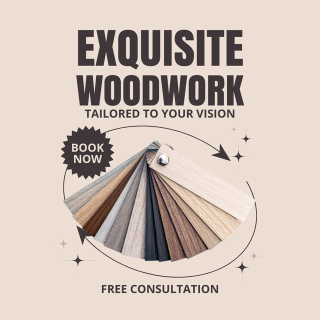 Exquisite Woodwork Ad with Samples Instagram Design Template