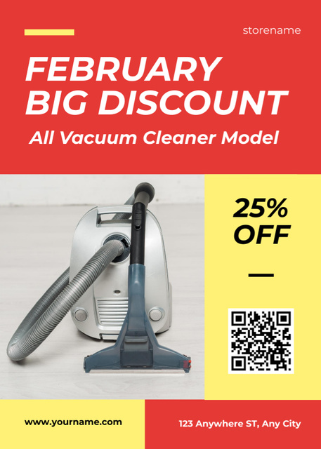 Vacuum Cleaners February Discount Flayer Design Template