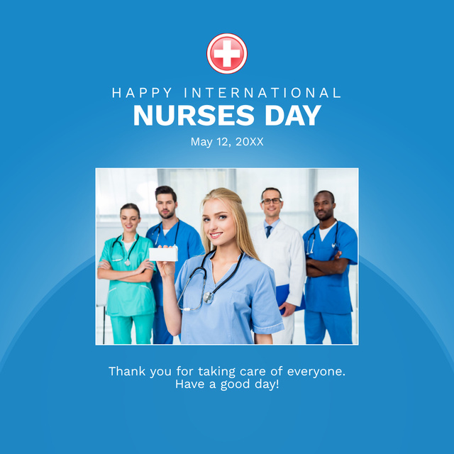 Ontwerpsjabloon van Instagram van Medical Staff Team for Nurses Day Greeting