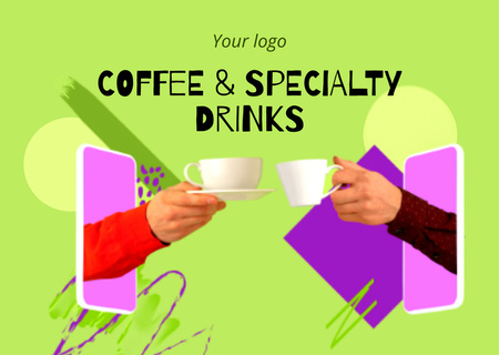 Bright Cafe Ad Card Design Template