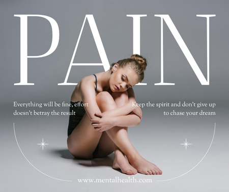 Plantilla de diseño de Motivación de alivio del dolor para las mujeres. Facebook 