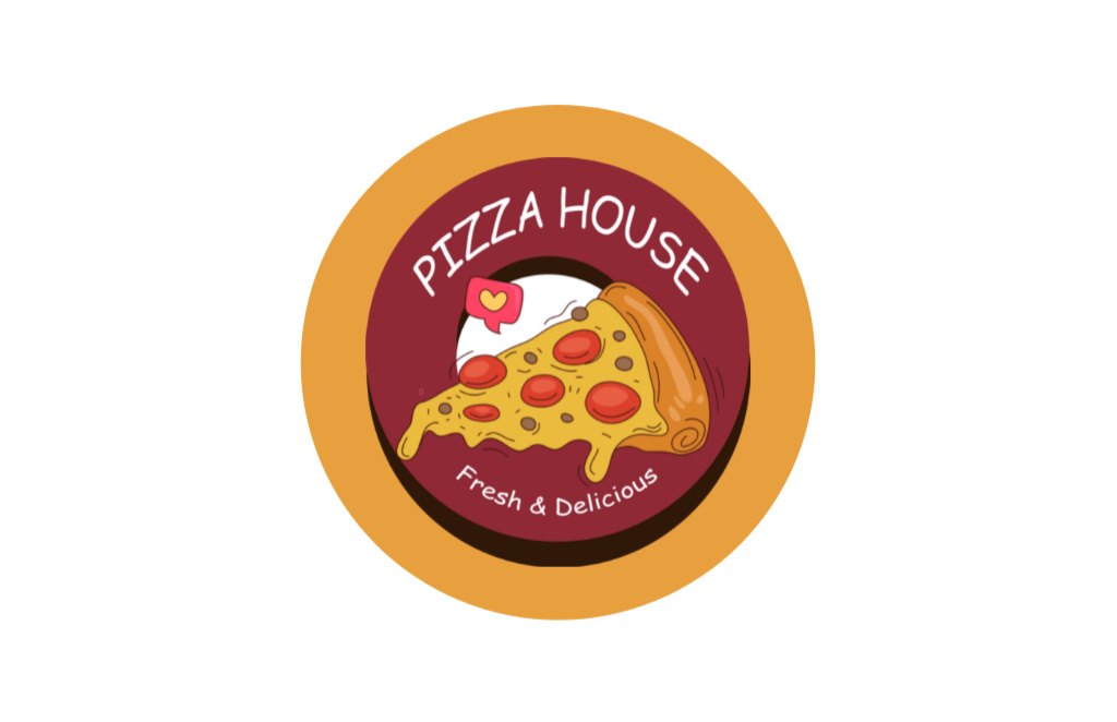 Ontwerpsjabloon van Business Card 85x55mm van Cheesy Pizza Slice As Sign For Pizzeria