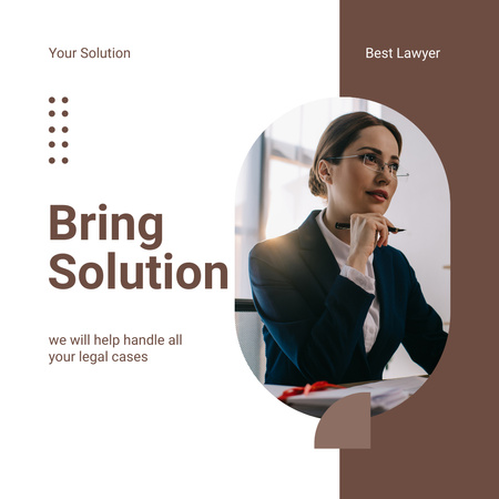 Woman Lawyer on Workplace Instagram Design Template