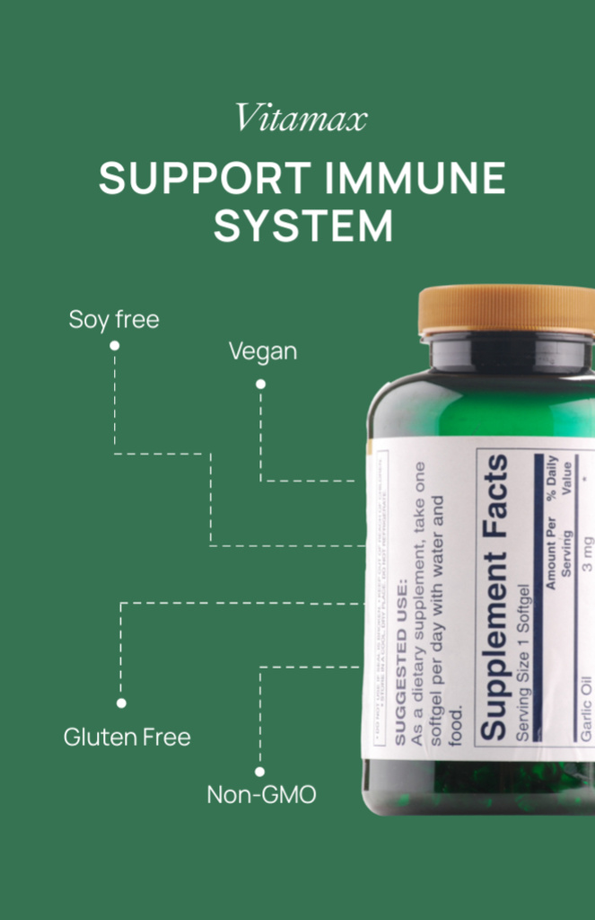 Szablon projektu Strengthening Immune System with Pills In Jar Flyer 5.5x8.5in