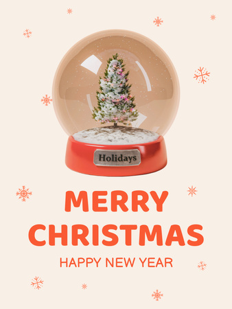 Saudação de Natal e ano novo com ilustração de férias Poster US Modelo de Design