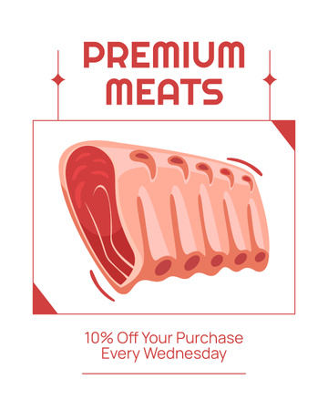 Designvorlage Premium-Fleisch-Rabattangebot für Instagram Post Vertical