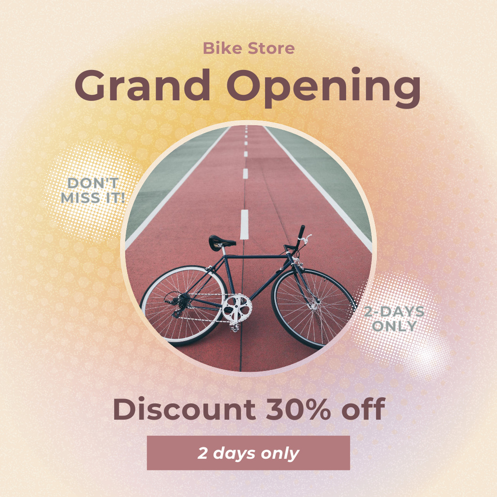 Grand Opening of Bike Store Instagram AD – шаблон для дизайна