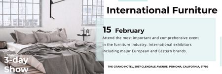 Platilla de diseño Furniture Store Ad with Bedroom in Grey Color Email header