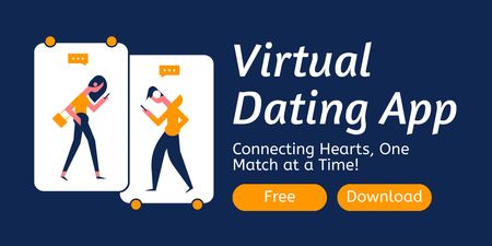 Virtual Dating App Promotion Twitter Design Template