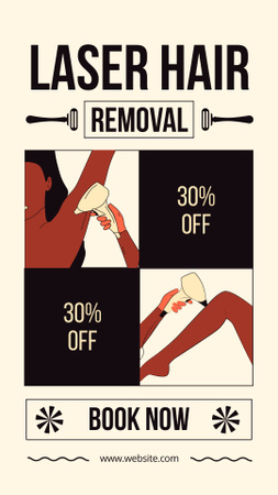 Collage with Discount for Laser Hair Removal Instagram Story Design Template