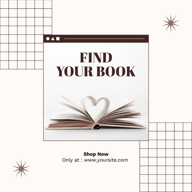 Ontwerpsjabloon van Instagram van Find Your Book in Our Shop