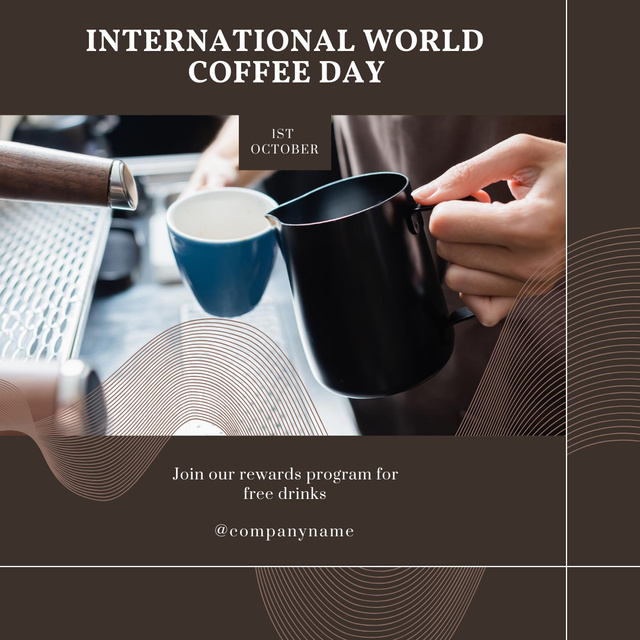 Barista Preparing Drink for World Coffee Day Instagramデザインテンプレート