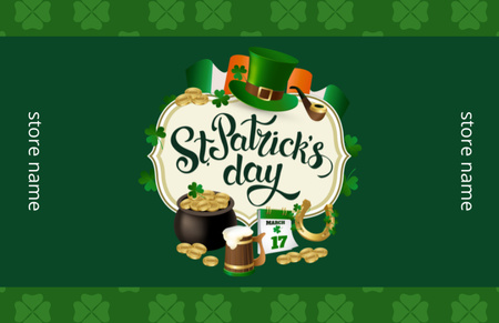 Designvorlage Urlaubswünsche zum St. Patrick's Day für Thank You Card 5.5x8.5in