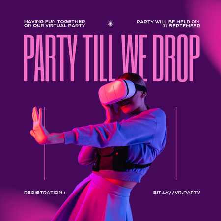 Platilla de diseño VR Party Announcement Instagram