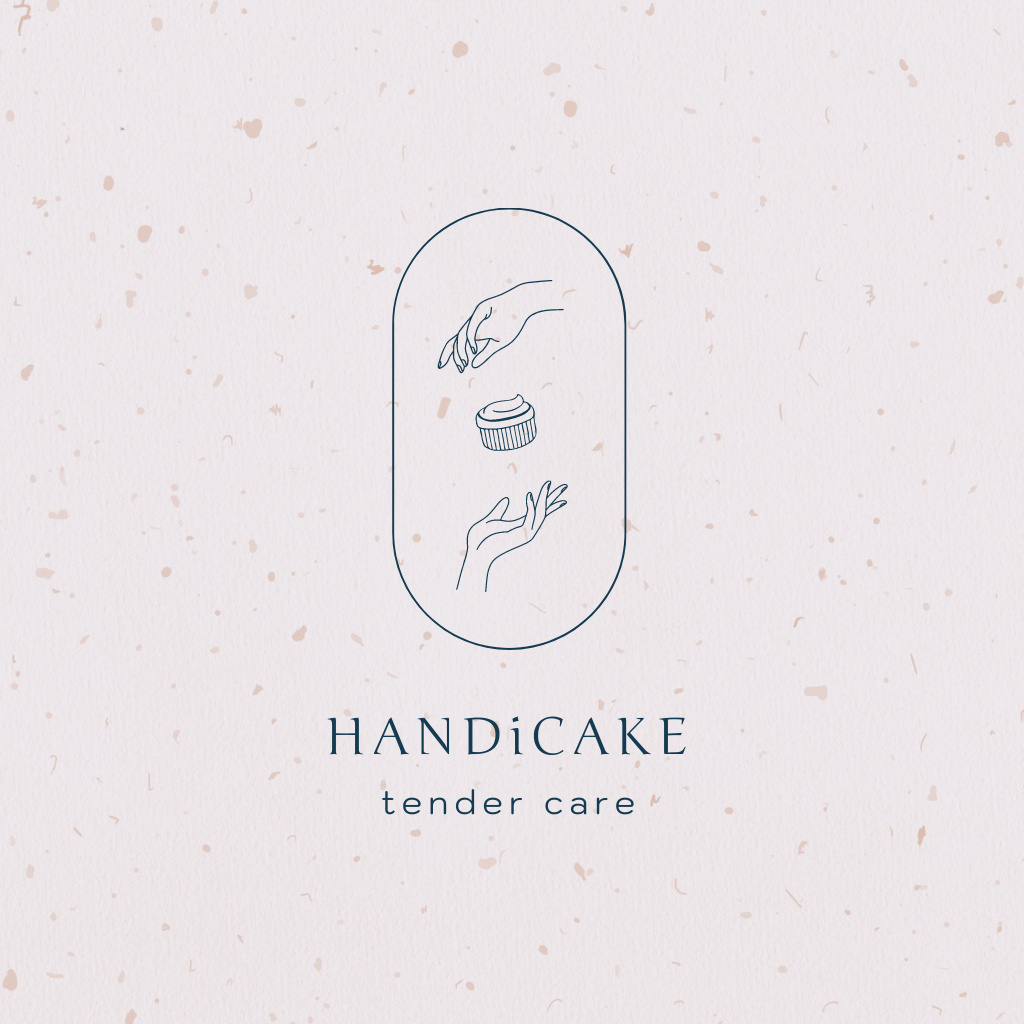 Hand Care Services Offer with Cake Logo Šablona návrhu